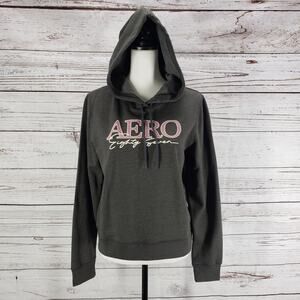 Aeropostale New Eighty Seven Gray Pullover Hoodie Size Medium